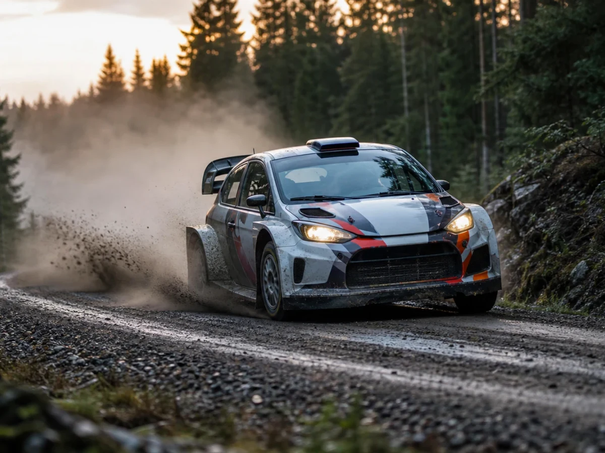 Motorsportmiljö som illustrerar rally